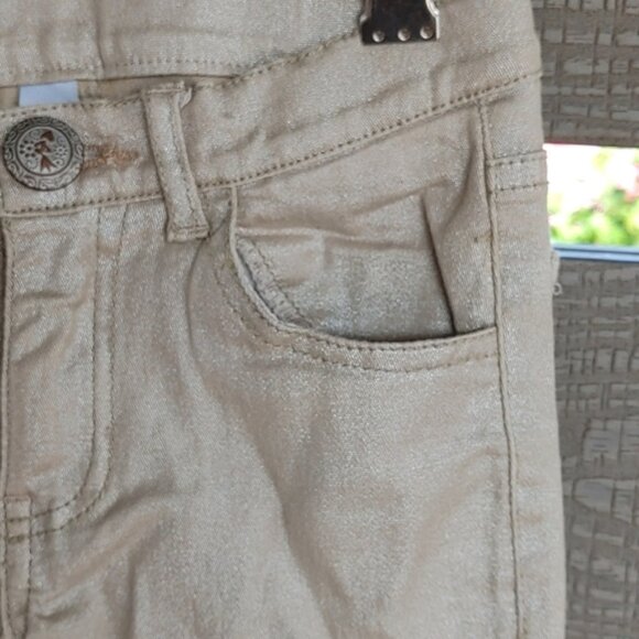 U toddler girls skinny leg stretch‎ pant gold 5 - Picture 4 of 9